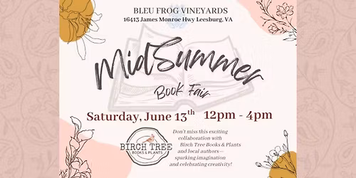 MidSummer Book Fair at Bleu Frog Vineyards