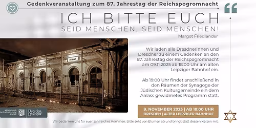 Gedenkveranstaltung zum 87. Jahrestag der Reichspogromnacht