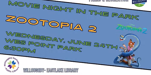Movie Night - June 17 - Zootopia 2