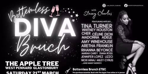 DIVA Brunch with Stacey Charles at The Apple Tree (Glastonbury) - Saturday 21st March 2pm