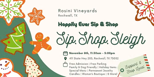Rockwall Holiday Market Sip. Shop. Sleigh