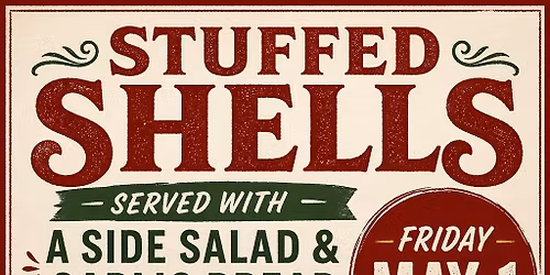 Stuffed Shells served with Side Salad & Garlic Bread