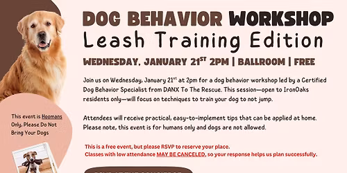 Dog Behavior Class: For Humans Only