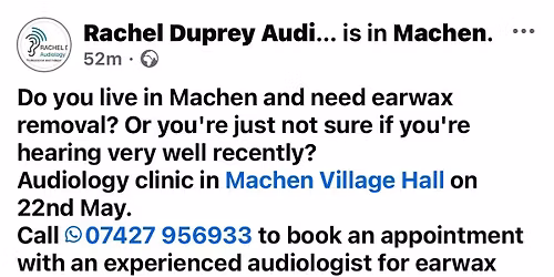Earwax Removal Clinic with RACHEL DUPREY Audiology Services