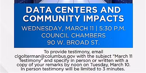 Public Utilities and Sustainability Committee Hearing: Data Centers