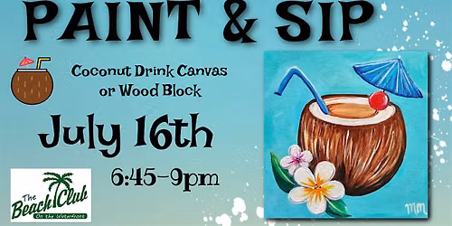 Tropical Coconut Drink Paint Night