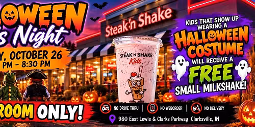 \ud83c\udf83 Halloween Kids Night at Steak \u2019n Shake! \ud83d\udc7b\ud83e\udd64