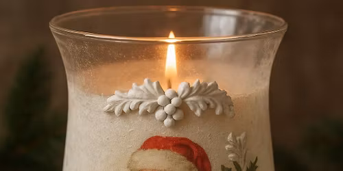 Hurricane Vase Centre Piece Decoupage