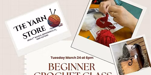 Beginner Crochet Class Sip & Stitch