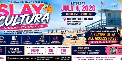 SlayPride LA Black Pride : Slay Cultura Caribbean & Latin Beach Social