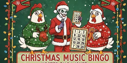 Christmas Music Bingo-Free To Play -wear your ugly Christmas sweater for a chance to win contest
