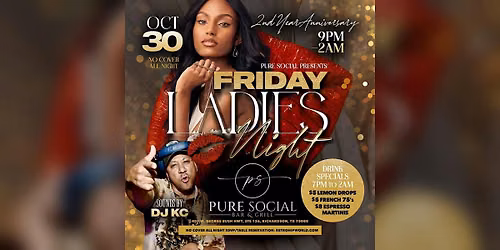 Pure Social Friday Ladies Night DJ KC