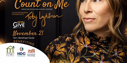 Count on Me: Amplifying Education and Housing Together \u2014 An ExtraOrdinary Evening with Toby Lightman