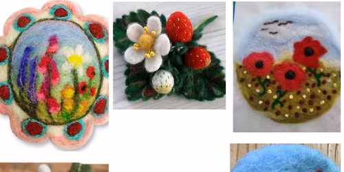 Needle Felt Flower Brooch or Corsage