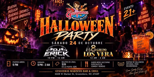Noche de Halloween 21+  | DJ Erick + Grupo Los Vera