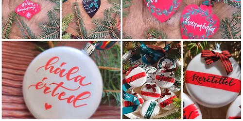 K\u00e9sz\u00edts velem kar\u00e1csonyfa d\u00edszeket a kalligr\u00e1fia seg\u00edts\u00e9g\u00e9vel 