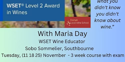 WSET Level 2 Award in Wines (3 Day Course - Tuesdays - with Exam)