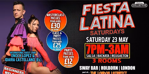 Fiesta Latina London I Salsa Bachata Reggaeton I Social - Masterclasses — Sway Bar