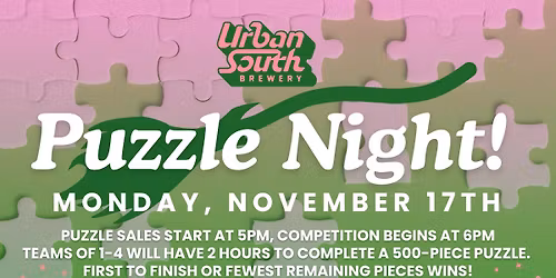 Puzzle Night at Urban South Brewery!