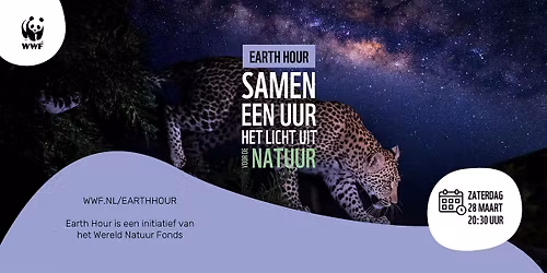 Doe ook mee met WWF Earth Hour op 28 maart 2026!