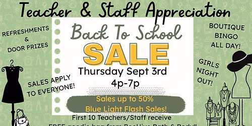 Teacher & Staff Appreciation Event