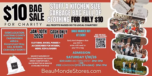 $10 Bag Sale For Charity