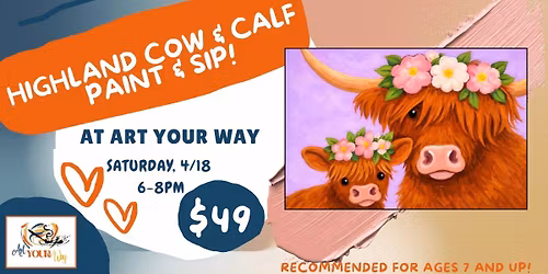 Highland Cow & Calf Paint & Sip!