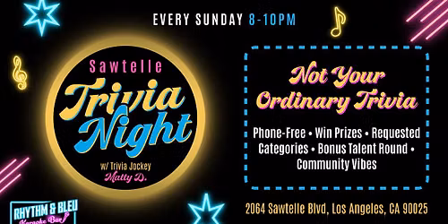 "Interactive* Trivia Night on 7\/12 in West LA!
