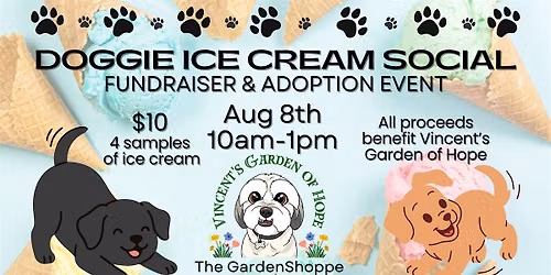 Doggie Ice Cream Social and adoption event to Benefit Animal Rescue!