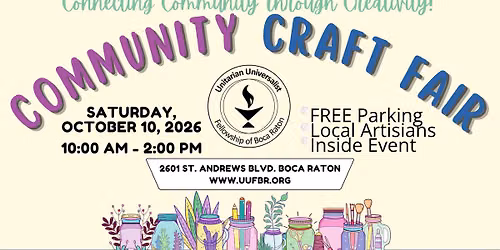 UUFBR\u2019s 2026 Craft Fair: Connecting Community Through Creativity