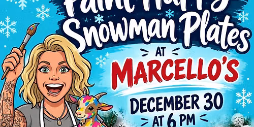 Paint Happy Snowman Plates @ Marcello\u2019s