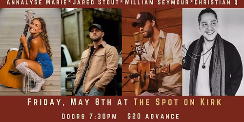 Songwriters of Roanoke: William Seymour, Annalyse Marie, Jared Stout, Christian Quesenberry