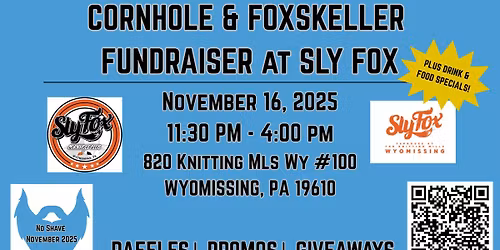 Cornhole & Foxskeller Fundraiser at Sly Fox