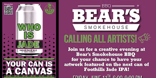 Calling All Artists: Design the Next Jade IPA Can at Bear's Smokehouse BBQ