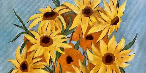 Van Gogh Sunflowers paint and Sip in Laguna Beach!