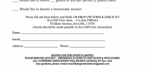 The Annual  Progressive Dinner