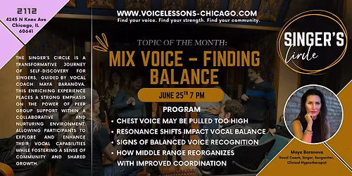 Singer\u2019s Circle: Mix Voice \u2013 Finding Balance