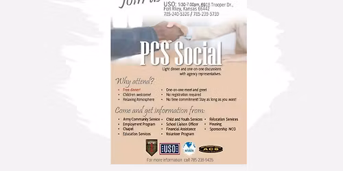 Permanent Change of Station Social - Arrival to Fort Riley