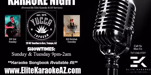 Tuesday Night Karaoke at Yucca Tap Room in Tempe 9p-2a w\/DJ Delilah