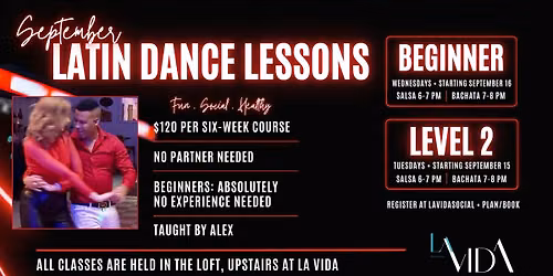September Dance Classes Upper Level at La Vida