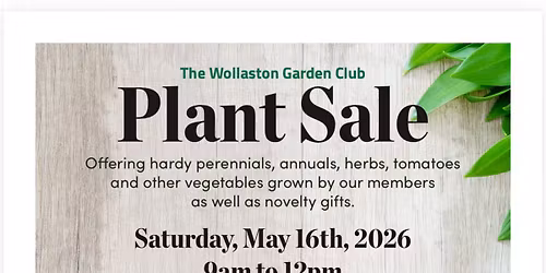 Wollaston Garden Plant Sale 