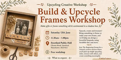 Free Upcyle Photo Frame Workshop