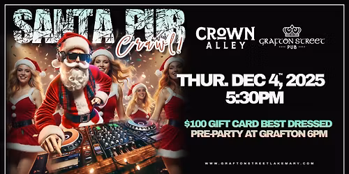 Santa Pub Crawl at Grafton Street & Crown Alley!