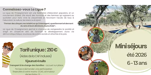 Mini-camp nature \u00e0 la ferme (enfants 8-12 ans)