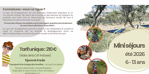 Mini-camp nature \u00e0 la ferme (enfants 8-12 ans)