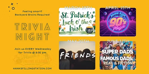 Hank's Trivia Theme Nights
