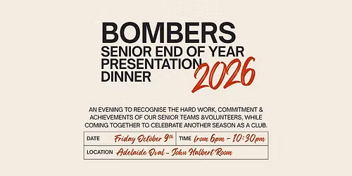 Bomber Senior Presentation Dinner 2026