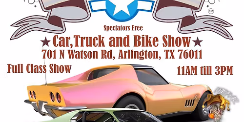 MSP FULL CLASS CAR, TRUCK MOTORCYCLE SHOW AT BOMBSHELLS IN ARLINGTON