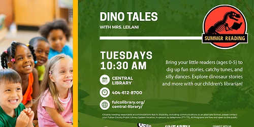 Dino Tales with Mrs. Leilani @ Central Library!