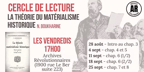 CERCLE DE LECTURE : La th\u00e9orie du mat\u00e9rialisme historique (N. Boukharine)